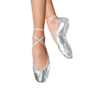 BLOCH - Low Vamp Ballet Shoe Childrens / Split Sole / Leather / Silver