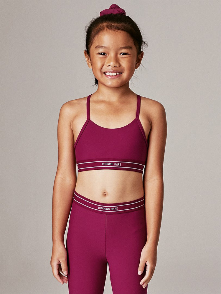 
            
                Load image into Gallery viewer, RUNNING BARE - Say My Name Sports Bra Childrens / Sherbet Berry
            
        