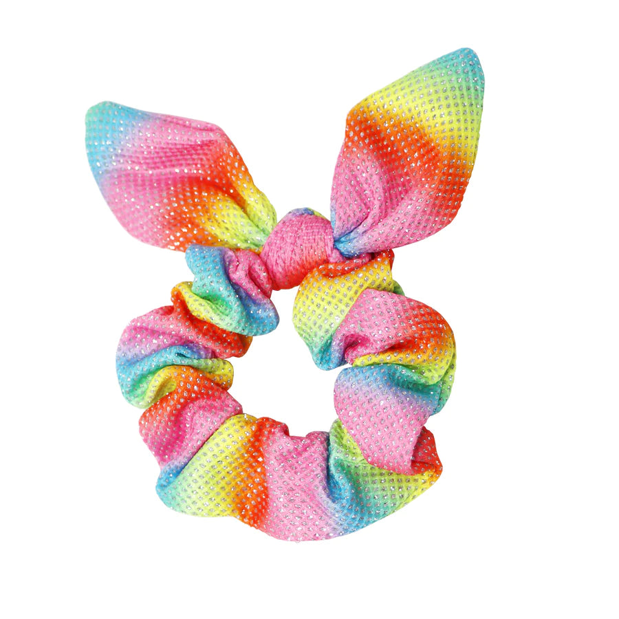 
            
                Load image into Gallery viewer, PINK POPPY -Barbie Rainbow Fantasy Tie Scrunchie w/Barbie Charm
            
        