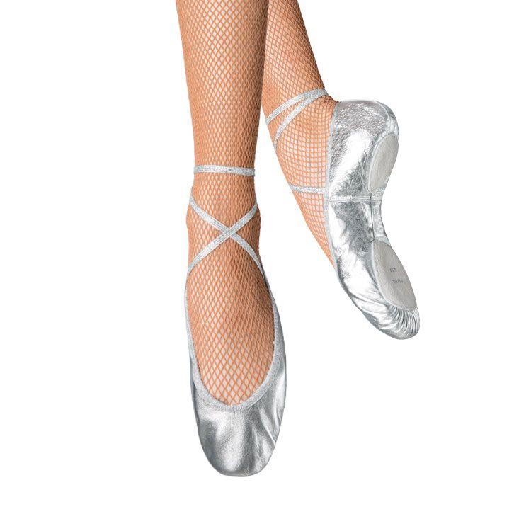 BLOCH Low Vamp Ballet Shoe Adults Split Sole Leather/ Silver